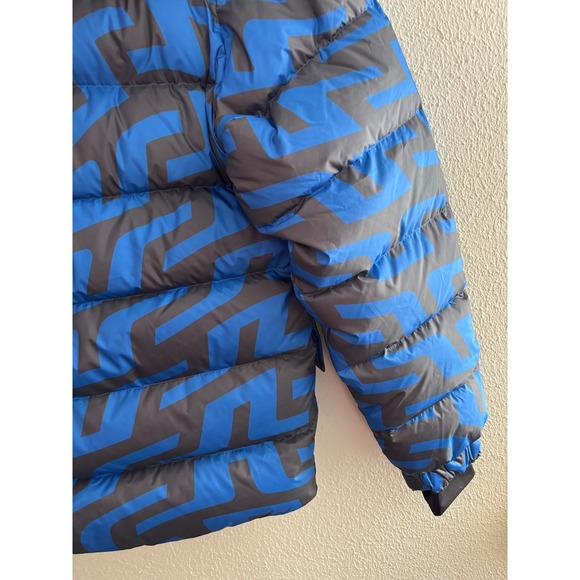 J.Lindeberg Sphere Down Jacket Print Blue Bridge Swirl Puffer Mens L - Picture 13 of 16